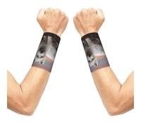 Meymuise Sweat Wristbands, West Highland White Terrier Dogs Mountains White | 2 PCS Elastic Compression Sweatbands Moisture Wicking Soft Breathable Wrist Support Arm Bands for Gym Sports Exercise
