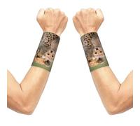 Meymuise Sweat Wristbands, Wild Animal Cheetah | 2 PCS Elastic Compression Sweatbands Moisture Wicking Soft Breathable Wrist Support Arm Bands for Gym Sports Exercise