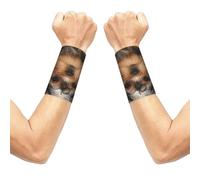 Meymuise Sweat Wristbands, Yorkshire Terrier Lies On White | 2 PCS Elastic Compression Sweatbands Moisture Wicking Soft Breathable Wrist Support Arm Bands for Gym Sports Exercise