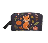 Meymuise Toiletry Bag, Autumn Cute Fox | Padded Large Makeup Bags with Handle for Travel Essentials, Toiletries Cosmetics Shaving Accessories Gym
