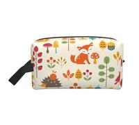 Meymuise Toiletry Bag, Autumn with Owl Fox Squirrel Birds Animal | Padded Large Makeup Bags with Handle for Travel Essentials, Toiletries Cosmetics Shaving Accessories Gym