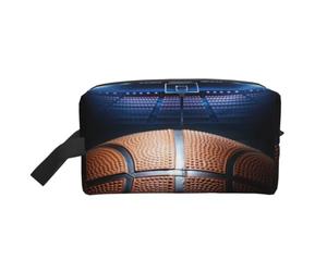 Meymuise Toiletry Bag, Basketball Arena | Padded Large Makeup Bags with Handle for Travel Essentials, Toiletries Cosmetics Shaving Accessories Gym