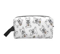 Meymuise Toiletry Bag, Cute French Bulldog Pattern | Padded Large Makeup Bags with Handle for Travel Essentials, Toiletries Cosmetics Shaving Accessories Gym