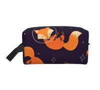 Meymuise Toiletry Bag, Elegant Happy Funny Fox | Padded Large Makeup Bags with Handle for Travel Essentials, Toiletries Cosmetics Shaving Accessories Gym