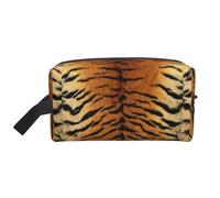 Meymuise Toiletry Bag, Faux Siberian Tiger Skin | Padded Large Makeup Bags with Handle for Travel Essentials, Toiletries Cosmetics Shaving Accessories Gym