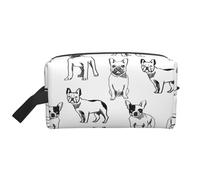 Meymuise Toiletry Bag, French Bulldog 2 | Padded Large Makeup Bags with Handle for Travel Essentials, Toiletries Cosmetics Shaving Accessories Gym