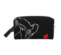 Meymuise Toiletry Bag, French Bulldog (2) | Padded Large Makeup Bags with Handle for Travel Essentials, Toiletries Cosmetics Shaving Accessories Gym