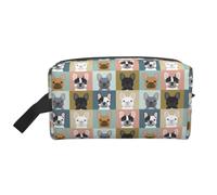 Meymuise Toiletry Bag, French Bulldog Portraits Pattern Dog | Padded Large Makeup Bags with Handle for Travel Essentials, Toiletries Cosmetics Shaving Accessories Gym
