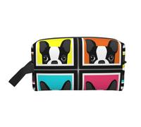 Meymuise Toiletry Bag, French Bulldog Printed 1 | Padded Large Makeup Bags with Handle for Travel Essentials, Toiletries Cosmetics Shaving Accessories Gym