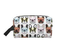 Meymuise Toiletry Bag, French Bulldog with Glasses | Padded Large Makeup Bags with Handle for Travel Essentials, Toiletries Cosmetics Shaving Accessories Gym