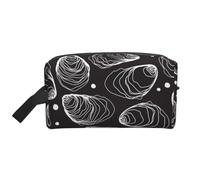 Meymuise Toiletry Bag, Large Oyster Pearl Hand Drawn Line Nature Oyster