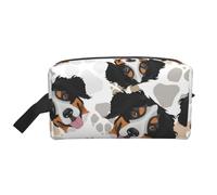 Meymuise Toiletry Bag, Paws Bernese Mountain Dog | Padded Large Makeup Bags with Handle for Travel Essentials, Toiletries Cosmetics Shaving Accessories Gym