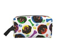 Meymuise Toiletry Bag, Playful Dachshund Face | Padded Large Makeup Bags with Handle for Travel Essentials, Toiletries Cosmetics Shaving Accessories Gym