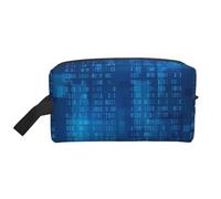 Meymuise Toiletry Bag, Programmer Binary Code Blue | Padded Large Makeup Bags with Handle for Travel Essentials, Toiletries Cosmetics Shaving Accessories Gym
