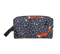 Meymuise Toiletry Bag, Red Fox in The Night | Padded Large Makeup Bags with Handle for Travel Essentials, Toiletries Cosmetics Shaving Accessories Gym