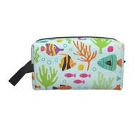 Meymuise Toiletry Bag, Sea Life Marine Animals | Padded Large Makeup Bags with Handle for Travel Essentials, Toiletries Cosmetics Shaving Accessories Gym