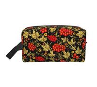 Meymuise Toiletry Bag, Traditional Russian Khokhloma | Padded Large Makeup Bags with Handle for Travel Essentials, Toiletries Cosmetics Shaving Accessories Gym