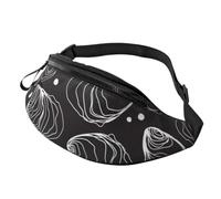 Meymuise Waist Bag, Large Oyster Pearl Hand Drawn Line Nature Oyster