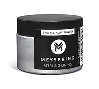MEYSPRING Sterling Lining - True Metallic Pigment Powder for Epoxy, Casting, UV Resin - Resin Art Supplies - Silver Pigment Powder - Silicone, Chrome