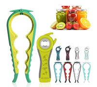 MEYUEWAL Jar Opener Bottle Opener for Weak Hands, 5 in 1 Multi Function Can Opener Bottle Opener Kit with Silicone Handle Easy to Use for Children, Elderly and Arthritis Sufferers (NEW GREEN)