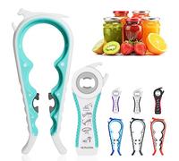 MEYUEWAL Latest Jar Opener for Weak Hands, 6 in 1 Multi Function Can Bottle Kit with Silicone Handle Easy to Use Children, Elderly and Arthritis Sufferers, Latest Jar Opener-White Green