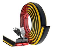 MeYuxg 2 m Cable Duct Floor, Cable Duct Self-Adhesive, PVC Flexible Cable Ducts, Easy to Cut Cable Duct, Cable Bridge Floor for All Households, Offices, Schools, Warehouses