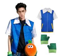 MeYuxg Anime Cosplay Costume, Blue Jacket Glove Set, Adult Casual Anime Costume, Unisex Carnival Cosplay Anime for Halloween, Carnival Theme Parties, Stage Performances, Everyday Clothing (L)