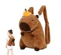 MeYuxg Capybara Backpack, 30 cm Capybara Cuddly Toy, Capybara Backpack with Persimmon, Cute Capybara Plush Backpack, Capybara Bag with Shoulder Straps for Parties, Daily Life, Birthday, 1, 30