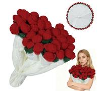 MeYuxg Flower Bouquet Blanket, Red Roses Flower Blanket, Soft Romantic Rose Blanket, Sofa Blanket, 60 cm, Valentine's Day Bouquet Blanket for Thanksgiving, Mother's Day Gift, Home Decoration