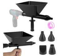 MeYuxg Large Size Auger Mortar Grout Gun, Plastic Cement Caulking Gun with 4 Nozzles for Electric Drills-Black