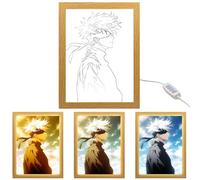 MeYuxg Luminous Photo Frame, Creative Light Painting, Adjustable Brightness Photo Frame, Decorative Photo Frame, Three Color Light Picture Frame Suitable for Bedrooms, Living Rooms, Cafes, B