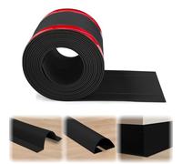 MeYuxg Soft Skirting Board, Self-Adhesive, 10 m, Black, Multifunctional Skirting, Flexible Skirting Board, Width 5.5 cm, Skirting Board, Cable Duct for Kitchen, Living Room, Room