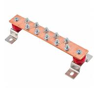 MEYZJRC Copper Grounding Busbar Double-Row Equipotential Connecting Busbar Insulated Grounding Terminal Bar for Equipment Rooms, 3x25x250mm