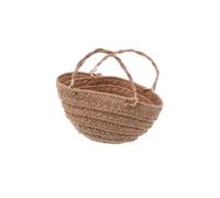 MEYZJRC Mini Handwoven Basket Paper Basket Bag With Open Top Design And Two Braided Handles For Dollhouse Scenes Suitable For Miniature Wardrobes Comfortable Living Displays, Khaki