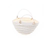 MEYZJRC Mini Handwoven Basket Paper Basket Bag With Open Top Design And Two Braided Handles For Dollhouse Scenes Suitable For Miniature Wardrobes Comfortable Living Displays, White