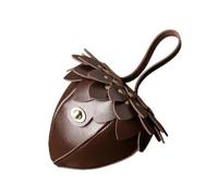 MEYZJRC Women Waist Wallet Belt Pouch PU Leather Rounded Pointed Purse With Layered Leaf Flap Decorative Rivets Loop Handle Snap Closure Compact Organizer Suitable For Larp Costume Use