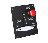 Meza Sim - Flight Simulator Fuel Tank Selector Panel with Fuel Shutoff Knob, Home Cockpit Mount, USB Plug and Play for MSFS 2020/2024, X-Plane and PC