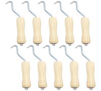 Mezchi 10 Pack Rebar Wire Twister, Pull Tie Twister Tool with Ergonomic Wooden Handle, Concrete Metal Wire Twisting Fence Tool for Fence Twisting