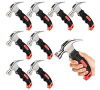 Mezchi 12 oz Stubby Portable Claw Hammer, 8 Pack Small Hammer Tool Mini Claw Hammer with Soft Rubber, Camping Hammer for Women, Home and DIY, Tent Stakes, Picture Hanging