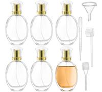 Mezchi 6 Pack Refillable Spray Perfume Bottle, 50ml/1.7 OZ Empty Glass Perfume Atomizer Bottle, Travel Size Refill Bottle for Perfume, Refreshing, Breathing Spray