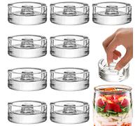 Mezchi 9 Pack Fermentation Weight with Easy Grip Handle, Glass Fermentation Lids Perfect for Wide Mouth Jars, Convenient Pickling Kit for Sauerkraut, Pickles and Other Fermented Food
