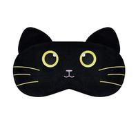 Mezeic Eye Mask for Sleeping, Cartoon Cat Sleep Mask Travel Blockout Sleeping Masks Eye Cover Novelty Cute Animal Eyeshade for Kids Girls Children Adult (Black Cat-2)