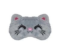 Mezeic Eye Mask for Sleeping, Cute Animal Sleep Mask Soft Plush Fluffy Blindfold Novelty Funny 3D Cartoon Eyeshade Eye Cover for Travel Kids Girls Children Adult (Grey Cat)