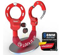 Mezelon High Security Handcuff Lock for E Scooter/Bikes/E-Bike/Motorcycle (Red - Style B)