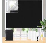 Mezere Temporary Blackout Blinds Black Out Blinds Stick On Portable Blackout Window Cover No Drill Day And Night Blinds with Self Adhesive Tapes for Nursery Bedroom Travel