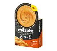 Mezete Fire Roasted Red Pepper Hummus with Bread Sticks, 100% All Natural On the Go Hummus Cups, Vegan Dip with No Preservatives, Shelf-Stable, and No Refrigeration Required, 3.2 Ounce (Pack of 6)