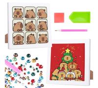 MEZHEN Capybara Diamond Painting Children's Diamond Painting Pictures with Frame Diamond Painting Animals Capybara Craft Set Pictures Arts Craft for Home Wall Decor Christmas