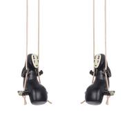 MEZHEN No Face Man Anime Figures Spirited Character Figure Halloween Model Statue Car Accessories Hanging Car Mirror Pendant Decoration Men and Women