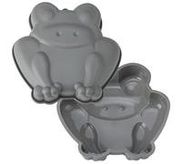 MEZHEN Silicone Frog Cake Mould, Playful Frog Design, Green, 18.5 x 19 x 3.5 cm, 2 Cups, BPA-Free, Non-Stick, Oven & Dishwasher Safe, Ideal for Cakes, Mousse, Jelly, Perfect for Holidays & Parties