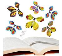 MEZING 10/20/50 Pieces Flying Butterfly Toy Wind Up Butterfly Toy 5 Style Bright Colors Butterfly Card, Rubber Band Butterfly As, Performance Props, Children Surprise (Random Color)